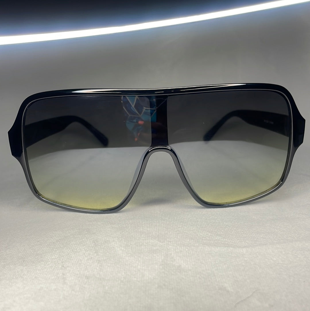 Black 2 green Oversized Sunglasses
