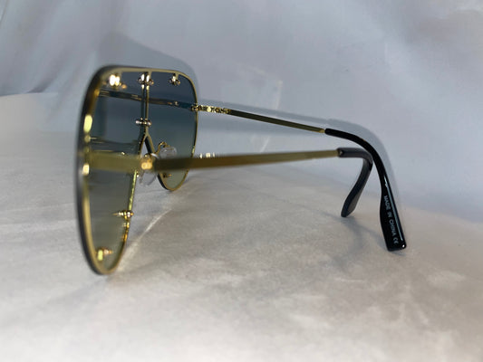 Blue 2 Tone Aviator Sunglasses