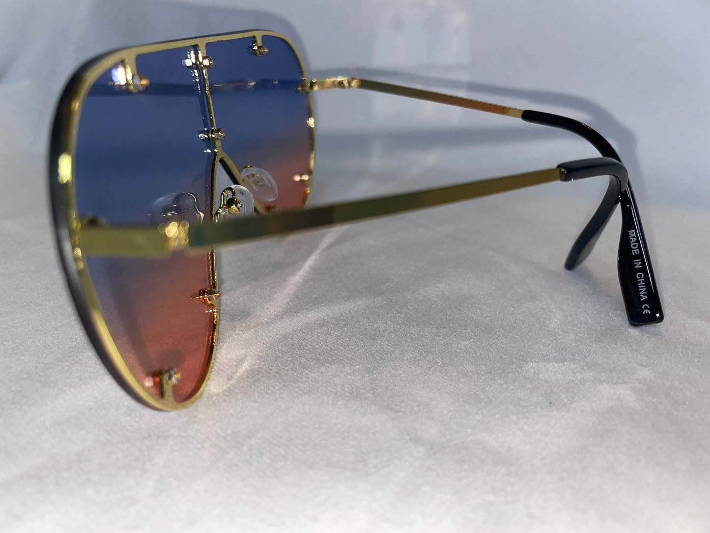 Blue 2 Orange Aviator Sunglasses